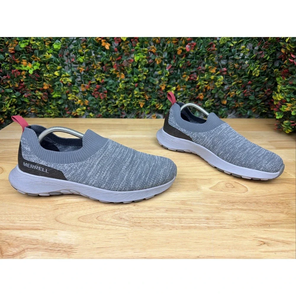 MERRELL Cloud Moc KnitStyle Sneakers Gray Slip On Shoes J003223 Men's 9 Lightwei